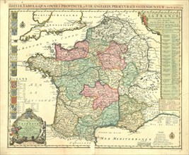 Map, La carte nouvelle de la France, ses conquetes, ses acquisitions, et ses bornes. Par la paix de