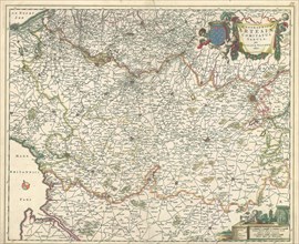Map, Geographica Artesiae Comitatus tabula, Nicolaes Jansz. Visscher (1618-1679), Copperplate print