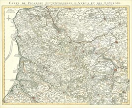 Map, Partie meridionale de Picardie, Guillaume Delisle (1675-1726), Copperplate print