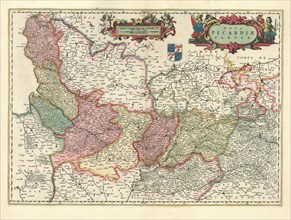 Map, Nova Picardiæ tabula, Copperplate print