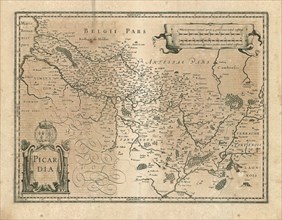 Map, Picardia, Copperplate print
