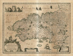 Map, Duche de Bretaigne, Claude Hardy (1598-1678), Copperplate print