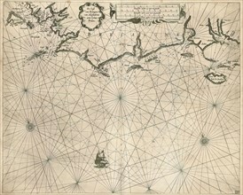 Map, De cust van Bretaigne van Heysandt tot aent eylant Boelyn, Copperplate print