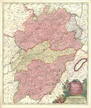 Map, Superior Burgundiae comitatus; vulgo la Franche Comté complectens praefecturas Amontii, Dolae,