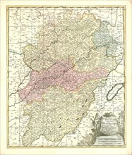 Map, Superior Burgundiae comitatus; vulgo la Franche Comté complectens praefecturas Amontii, Dolae,