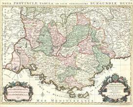 Map, La Provence, diviseé en ses vigueries et terres adjacentes, Hubert Jaillot (1632-1712),
