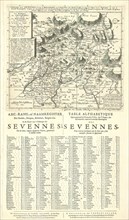 Map, Les montagnes des Sevennes ou se retirent les Malcontents (&c) de Languedoc et les plaines