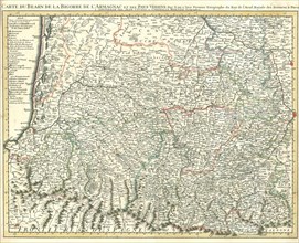 Map, Carte du Bearn de La Bigorre de l'Armagnac et des pays voisins, Guillaume Delisle (1675-1726),