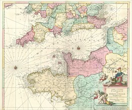Map, Novissima et accuratissima Canalis inter Angliae et Galliae tabula, Theodorus Danckerts