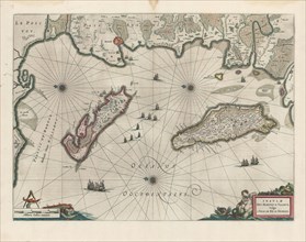 Map, Insvlae Divi Martini et Vliarvs, vulgo l'Isle de Ré et Oleron, Copperplate print