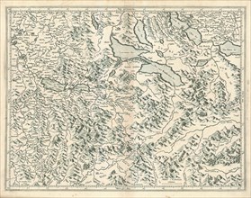 Map, switzerland, Gerard Mercator (1512-1594), Copperplate print