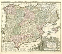 Map, Carte generale des royaumes d'Espagne & de Portugal avec leurs principales divisions &c.,