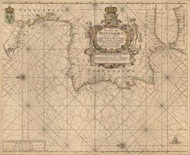 Map, Pas-caart van Hispangien, A. de Bree (1658 fl.), Copperplate print