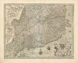 Map, Cataloniae principatus descriptio nova, Copperplate print