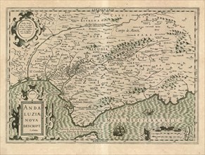 Map, Andaluziæ nova descript, Jodocus Hondius (1563-1612), Copperplate print