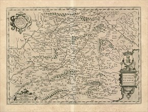 Map, Castiliae veteris et novae descriptio, Copperplate print