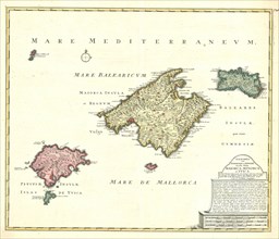 Map, Baleares seu Gymnesiae et Pityvsae insulae, dictae Maiorca, Minorca et Yvica, Reinier Ottens