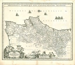 Map, Nieuwe ende perfecte caerte van het coningryck Portugael ende Algarve ende nabuirige grensen,