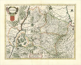 Map, Navarra, Copperplate print