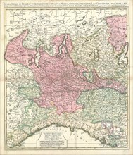 Map, Sedes belli in Italia, comprehendens ducatus Mediolanensem, Parmensem, ac Genuensem; praeterea