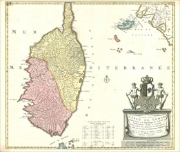 Map, Nouvelle carte de l'isle de Corse, J. Vogt, Copperplate print
