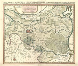 Map, Carte nouvelle du duché et legation de Ferrare a l'Eglise, Guillaume Sanson (-1703),