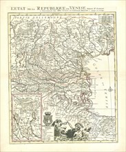 Map, L'etat de la republique de Venise, Guillaume Sanson (-1703), Copperplate print