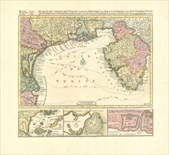Map, Carte du golfe de Venise ou sont les bouches du Po et de l'Adige, Giacomo Cantelli da Vignola