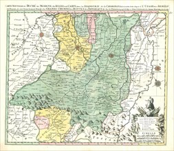 Map, Carte nouvelle du duché de Modene, de regio et de Carpi, avec la seigneurie de la Cafargnana