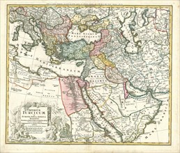 Map, Imperium Turcicum in Europa, Asia et Africa, Johannes Matthias Hasius (1684-1742), Copperplate