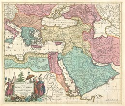 Map, Accuratissima et maxima totius Turcici imperii tabula cum omnibus suis regionibus novissima