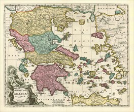Map, Accurata totius archipelagi et Graeciae universae tabula, Frederick de Wit (1630-1706),