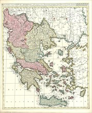 Map, Graeciae et Archipelago divisus in singulares regiones Macedoniae, Albaniae, Epiri,