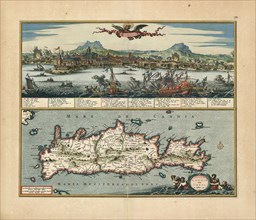 Map, Insula Candia olim Creta, Nicolaes Jansz. Visscher (1649-1702), Copperplate print
