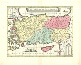 Map, Natolia, quae olim Asia Minor, Copperplate print