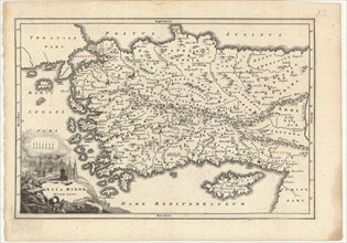 Map, Asia minor medii aevi, Copperplate print