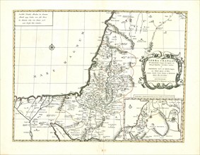 Map, Terra Chanaan ad Abrahami tempora. Per populos. XI, Philippe de La Rue (1651 fl.), Copperplate