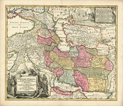 Map, Imperii Persici in omnes suas provincias ..., Copperplate print