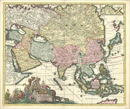 Map, Asia accuratissime descripta, Nicolaes Witsen (1641-1717), Copperplate print