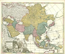 Map, Asia, Gerhard Valk (-1726), Copperplate print