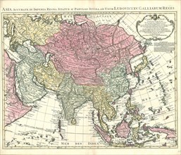 Map, Carte D'Asie, Copperplate print