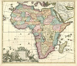 Map, Novissima et perfectissima Africae descriptio, Carel Allard (1648-1709), Copperplate print