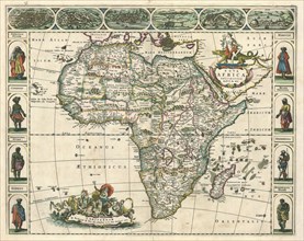 Map, Nova Africa descriptio, Frederick de Wit (1630-1706), Copperplate print