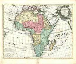 Map, L' Afrique, Guillaume Delisle (1675-1726), Copperplate print