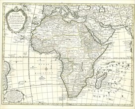 Map, Carte d'Afrique, Guillaume Delisle (1675-1726), Copperplate print