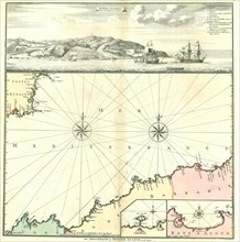 Map, kust van Algerije, Hendrik de Leth (1703-1766), Copperplate print