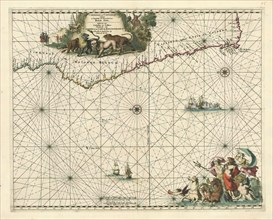 Map, Cimbebas et Caffariae littora a Catenbela ad Promontorium Bonae Spei =, Copperplate print