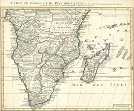 Map, Carte du Congo et du pays des cafres, Guillaume Delisle (1675-1726), Copperplate print