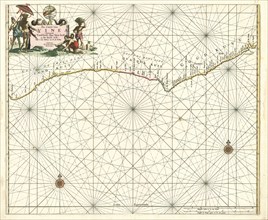 Map, Pas caert van Gvinea, Copperplate print