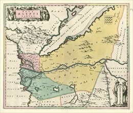 Map, Nova Aegypti tabula, Frederick de Wit (1630-1706), Copperplate print